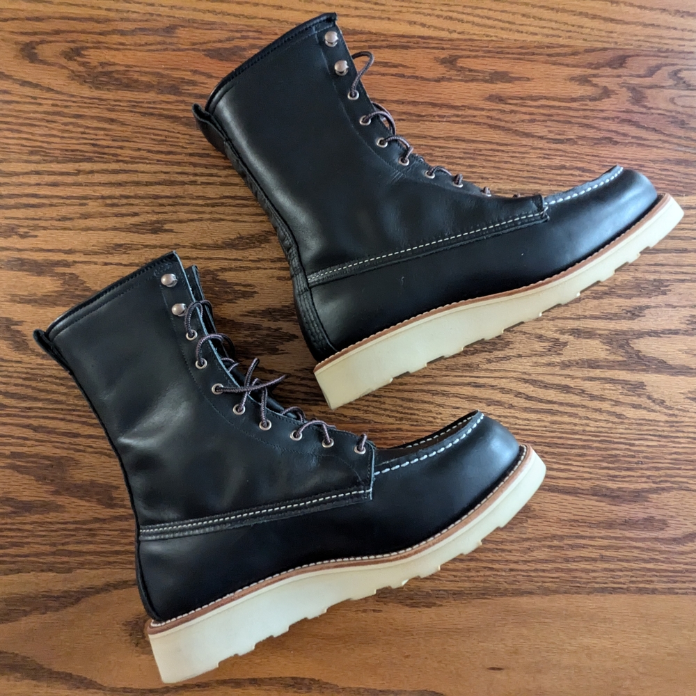 Women Red Wing 8" Winter Moc Toe Boot 3424 Lined Black Heritage NEW Size 9.5